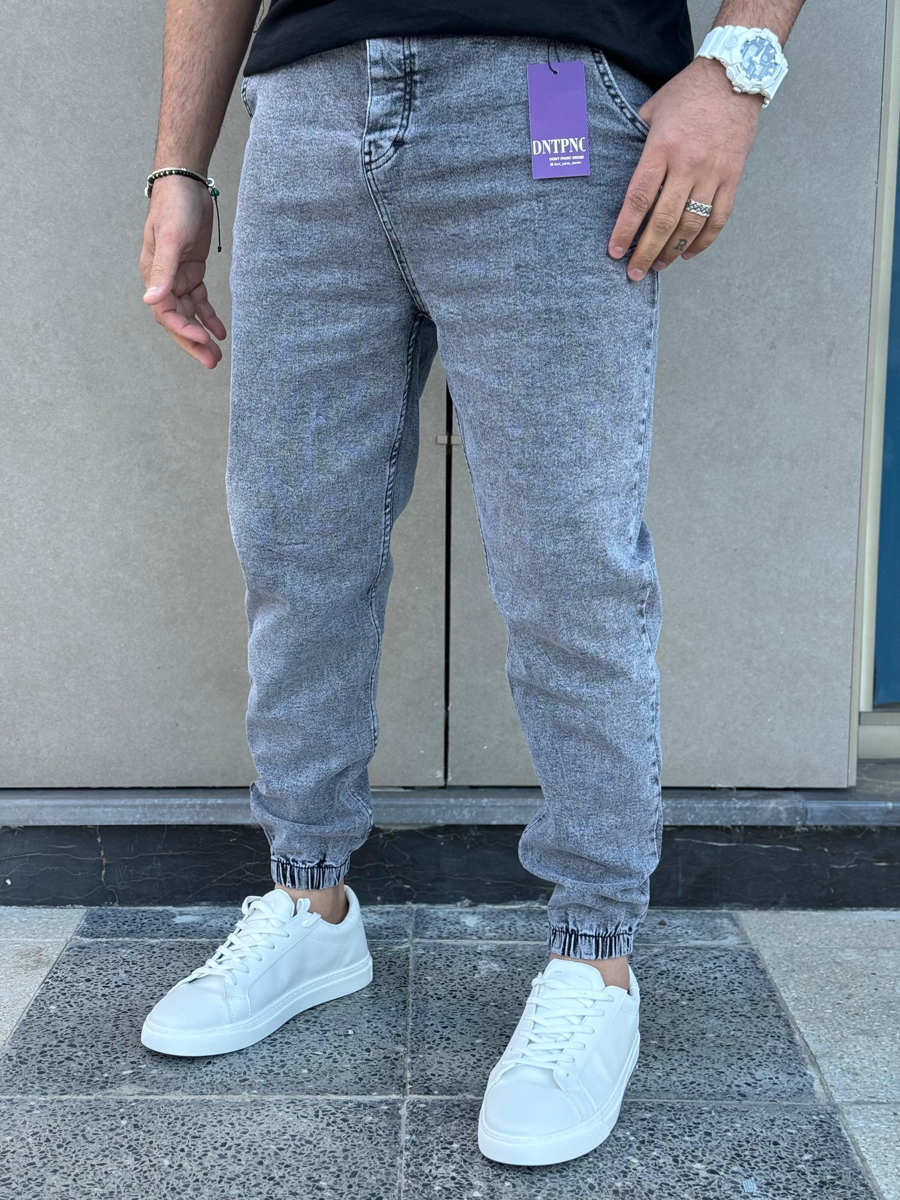 Paça Lastik Jogger Pantolon Kül