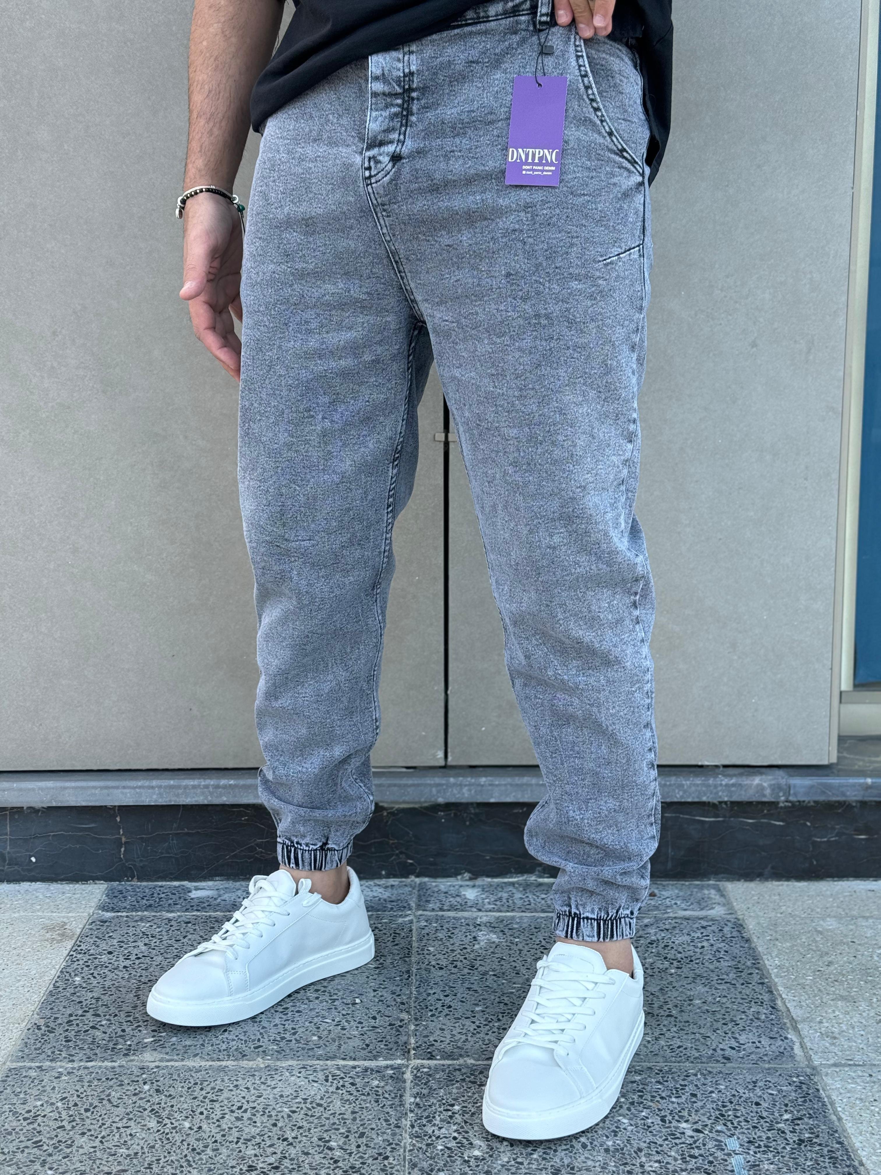 Paça Lastik Jogger Pantolon Kül