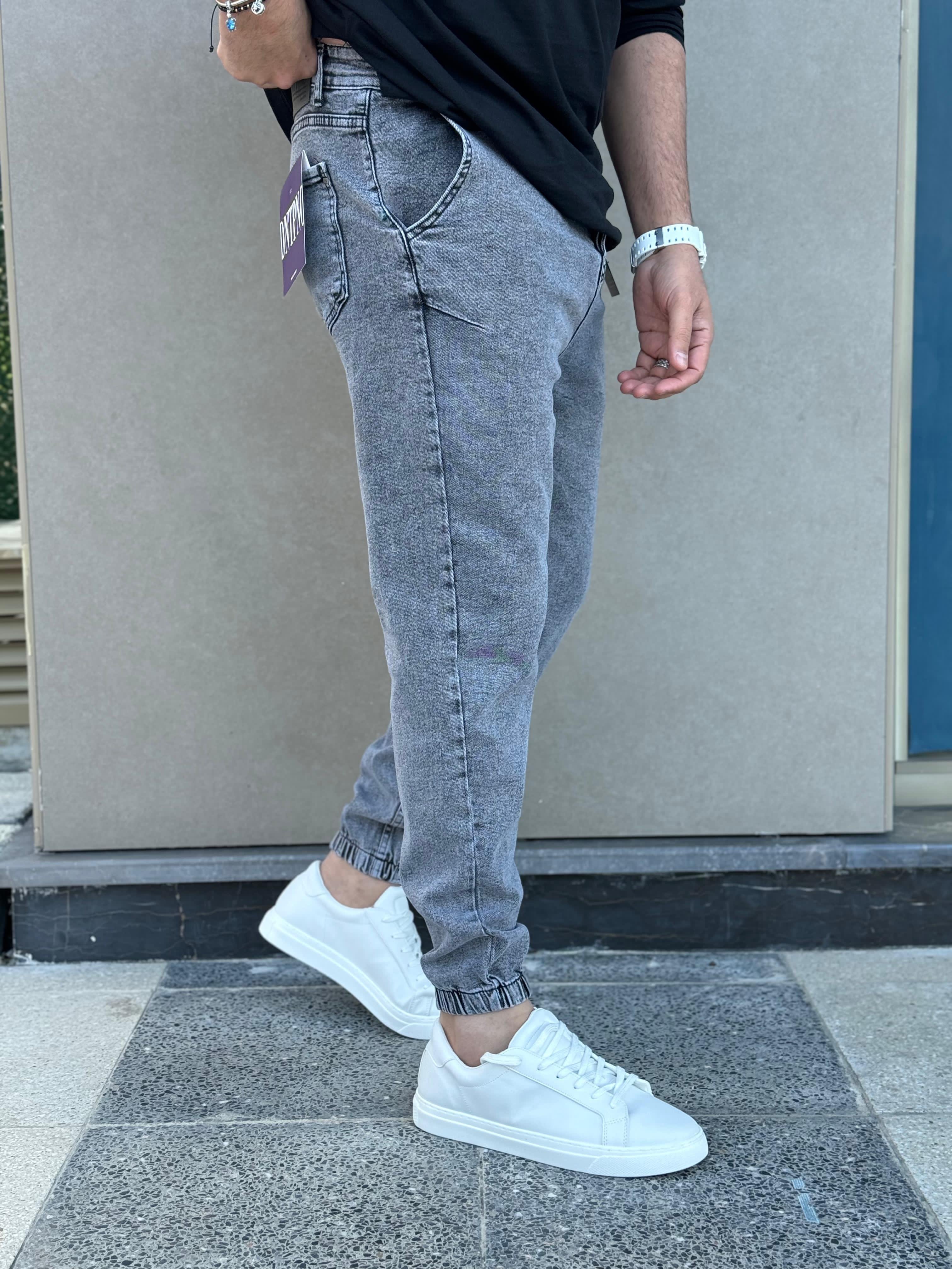 Paça Lastik Jogger Pantolon Kül