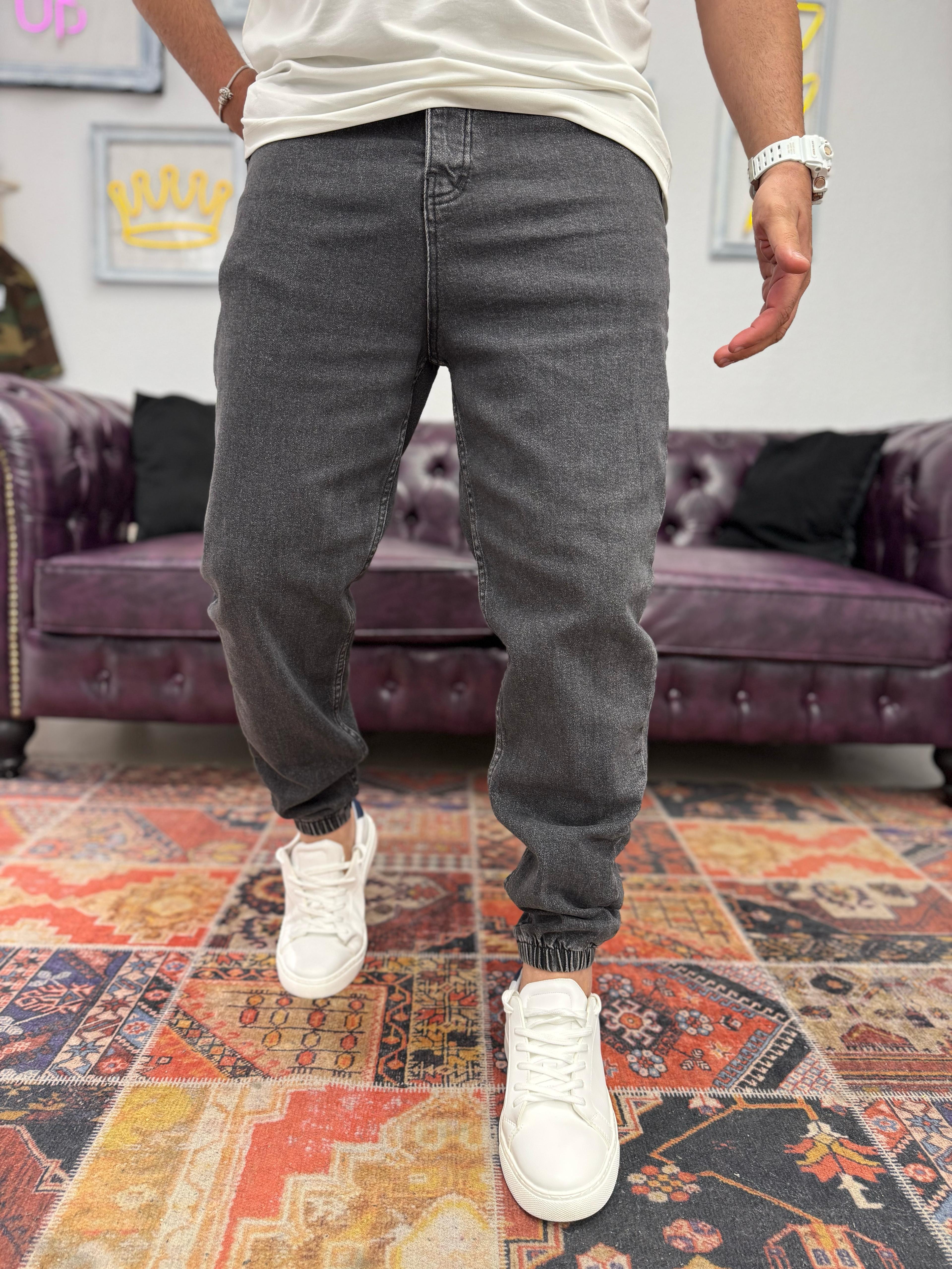 Paça Lastikli Jogger Kot Pantolon Antrasit