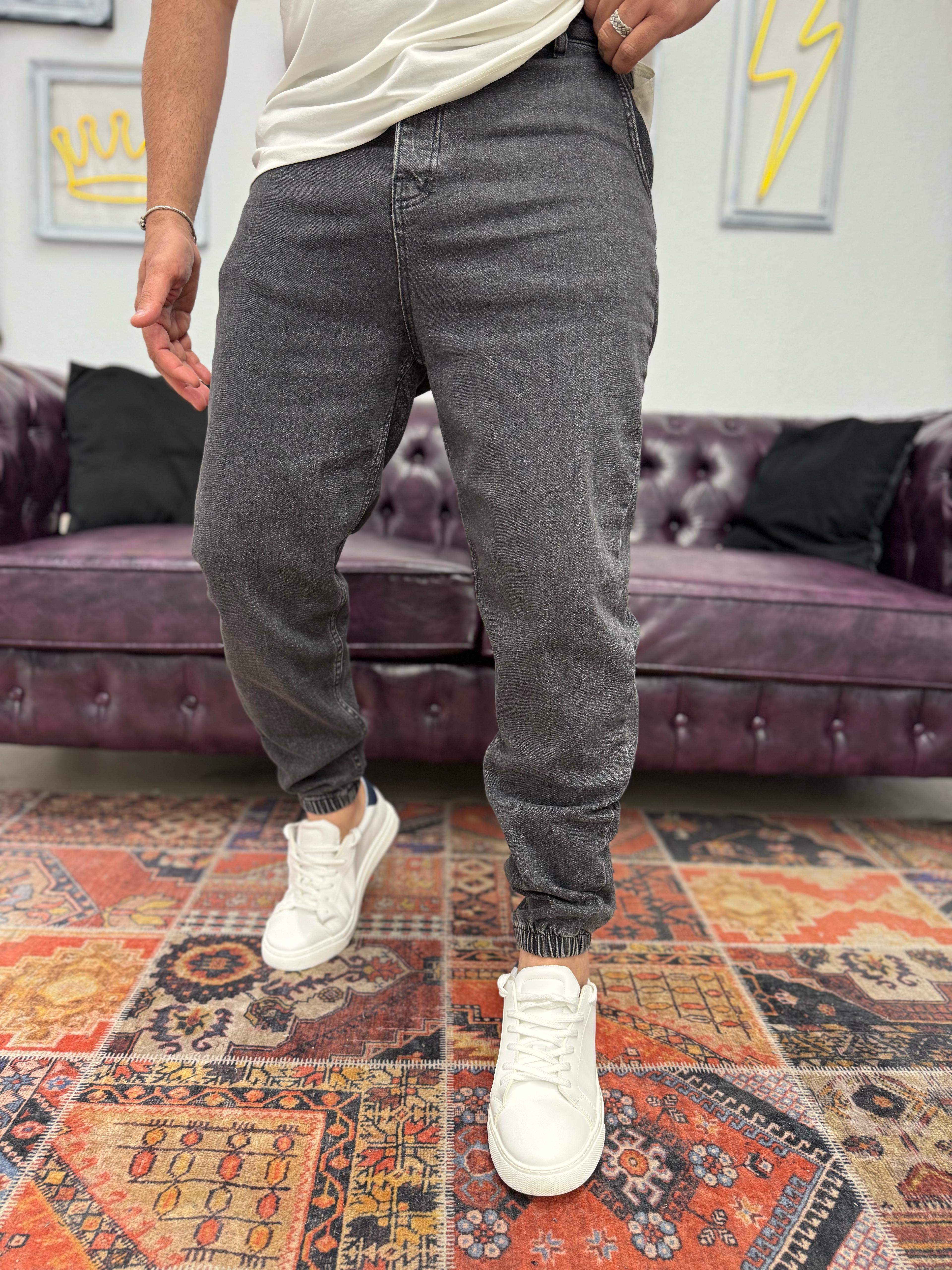 Paça Lastikli Jogger Kot Pantolon Antrasit