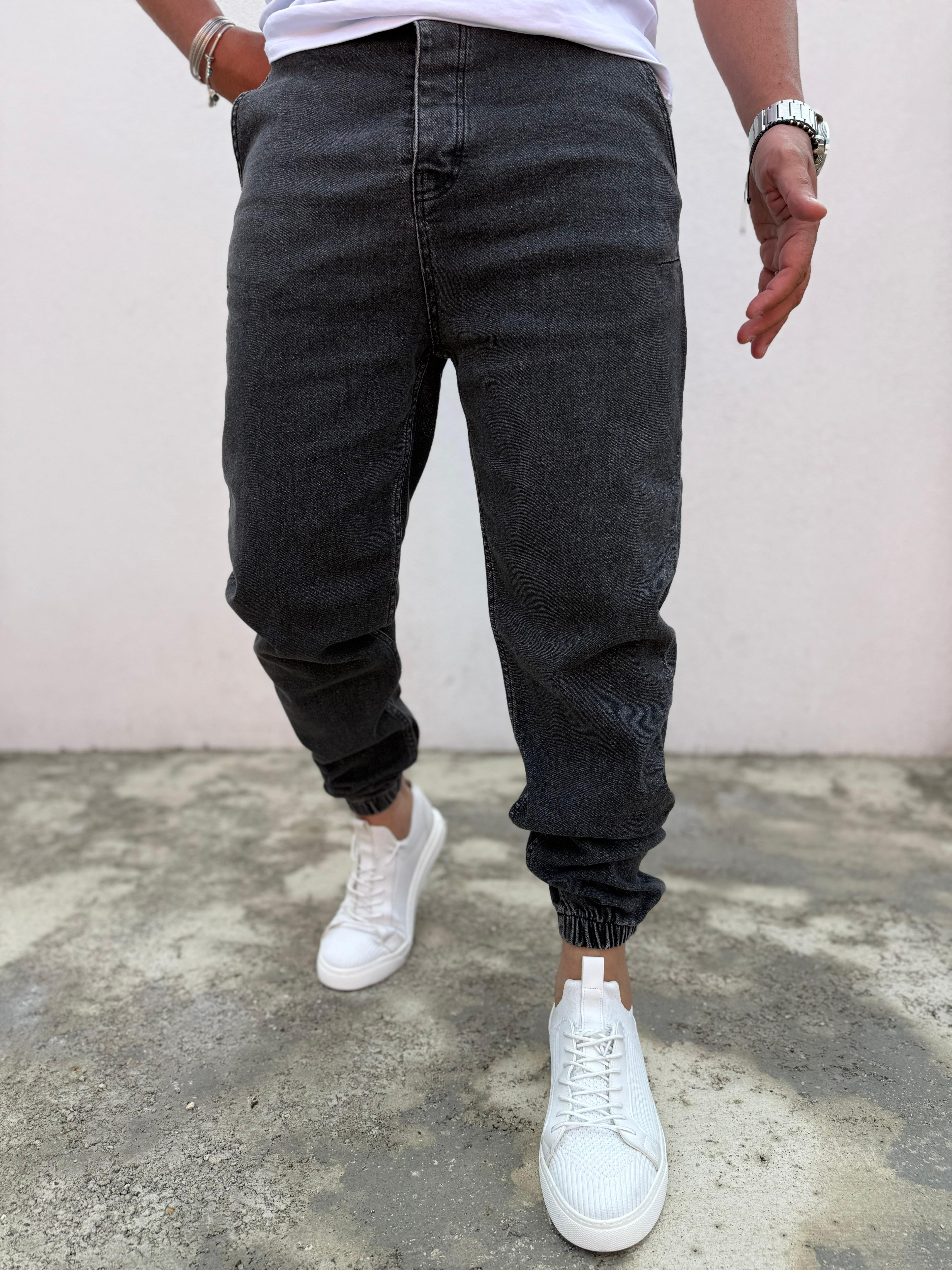 Paça Lastikli Jogger Pantolon Koyu Gri