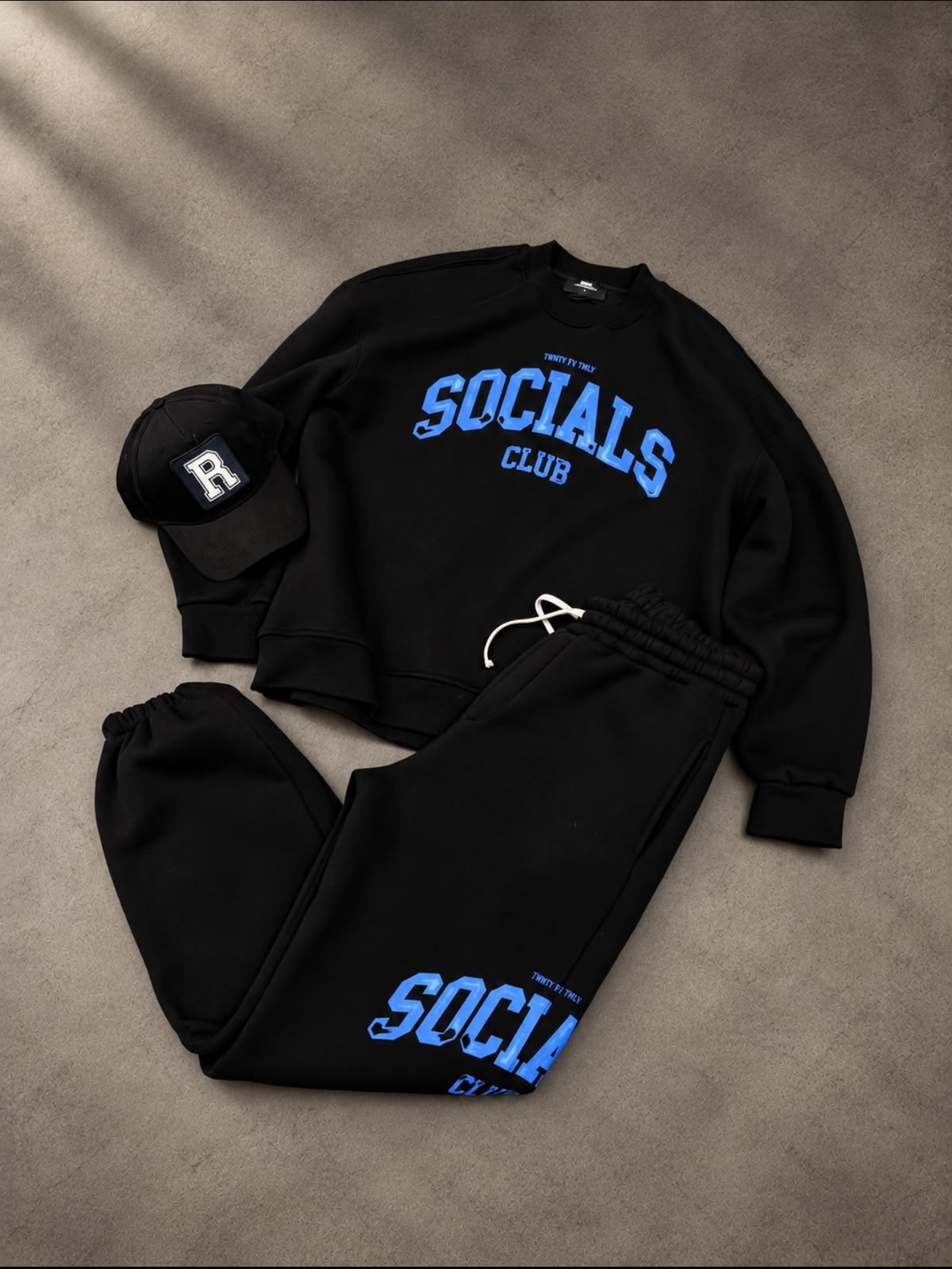 Socials 3 İplik Şardonlu Eşofman Takım Siyah