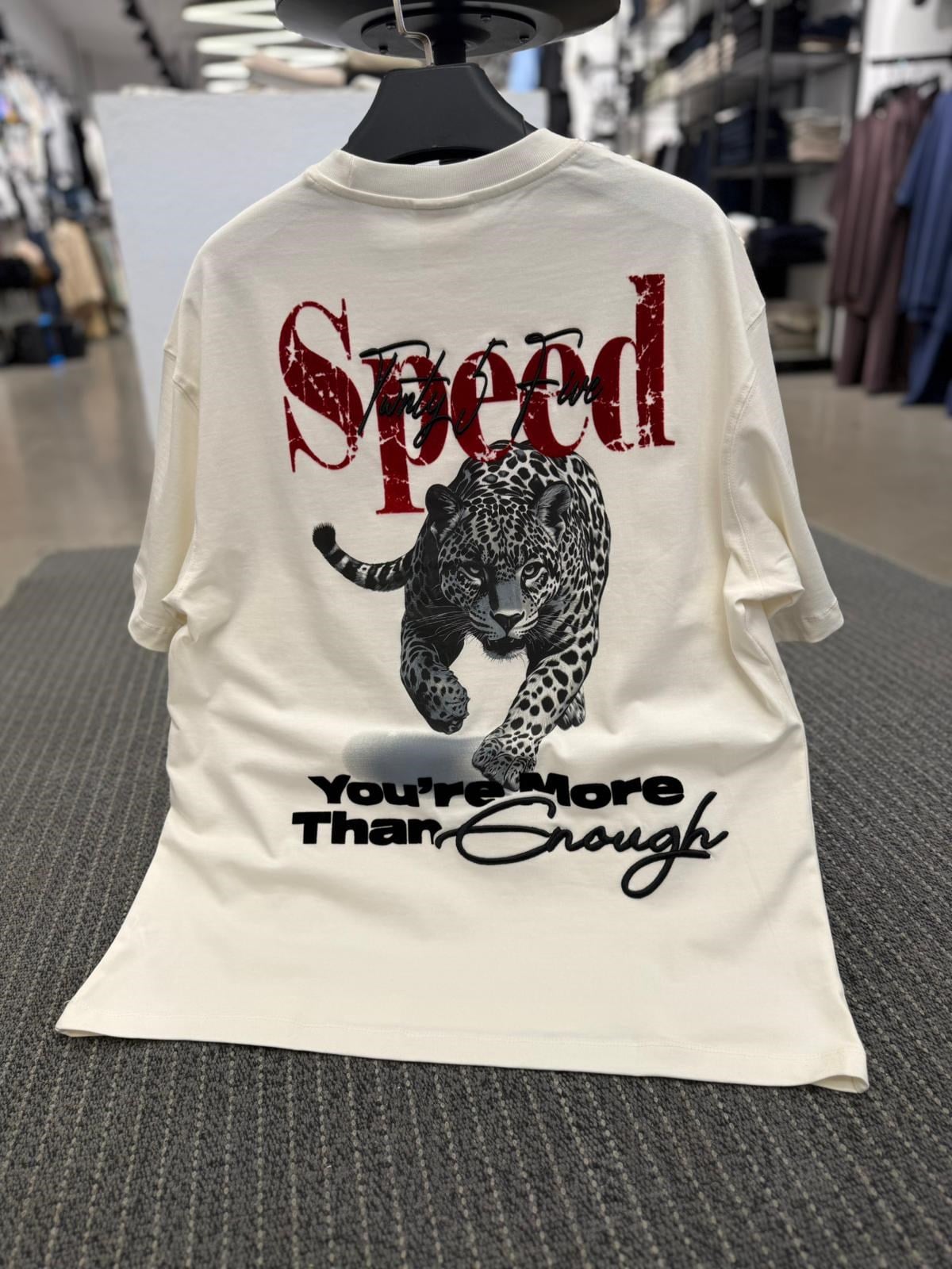 Speed Flok Baskı Kaplan Beyaz