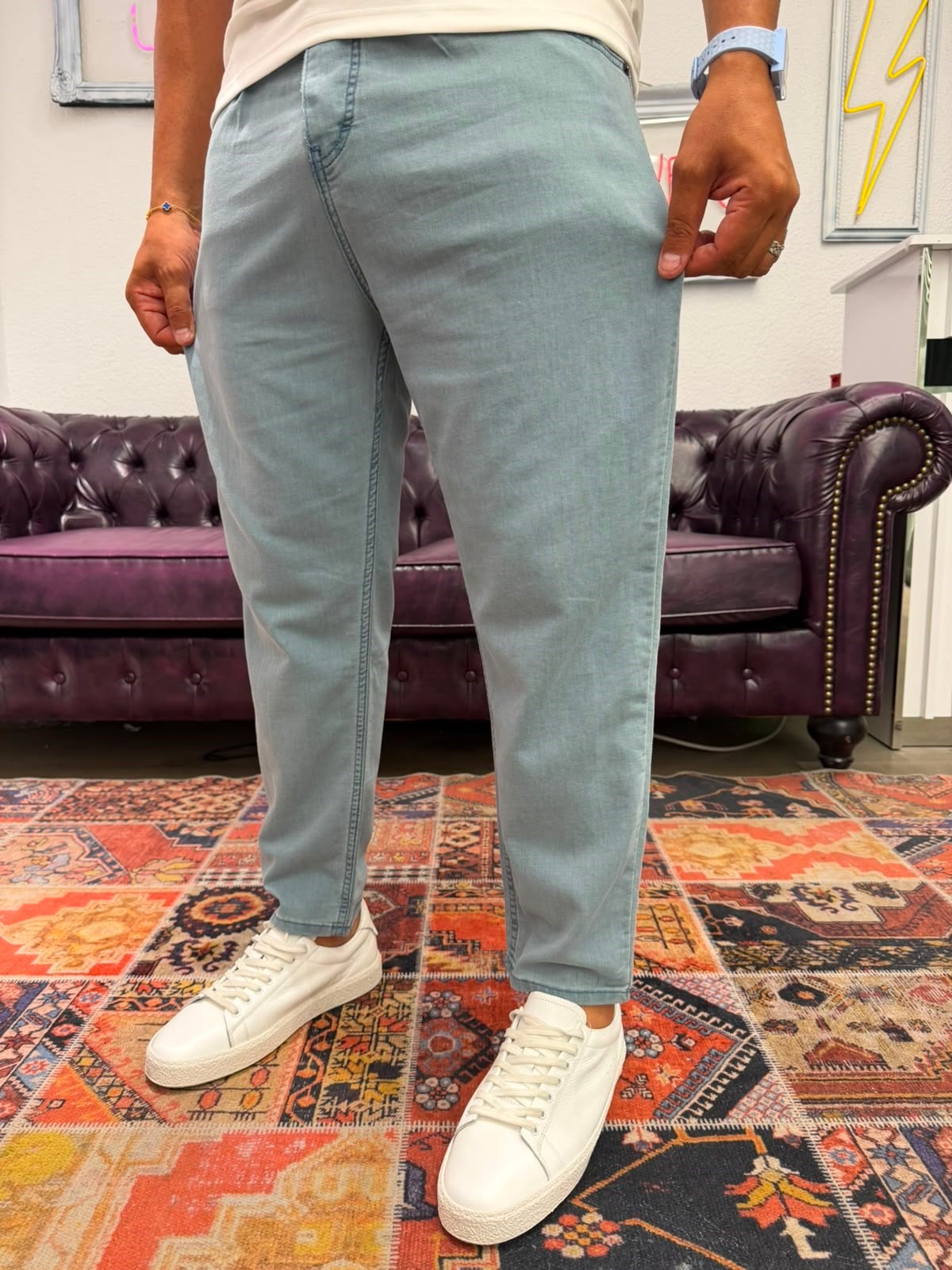 Tensel Likralı Boyfriend Kot Pantolon Buz Mavi