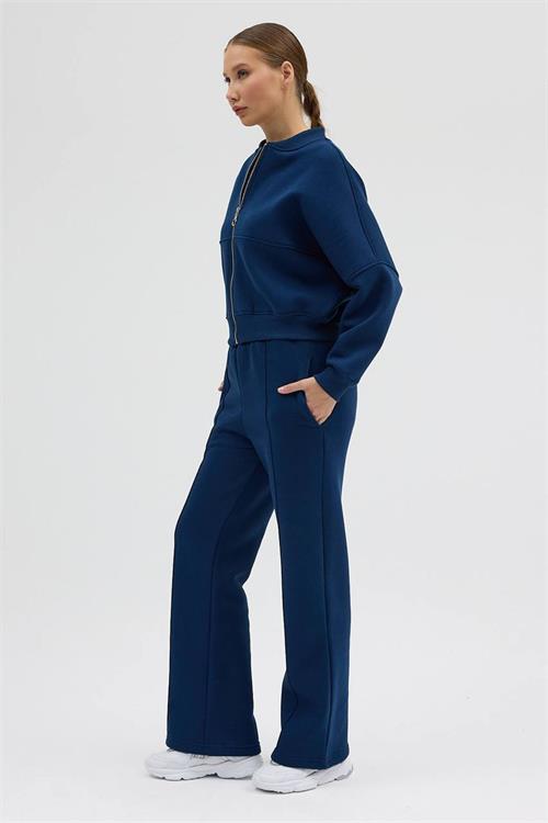 Dipmoda kadın 3 iplik şardonlu cepli premium eşofman takımı DPHS001