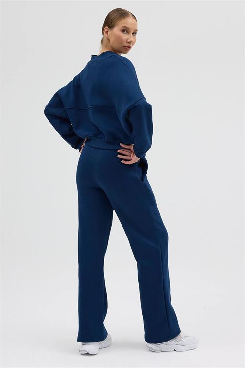 Dipmoda kadın 3 iplik şardonlu cepli premium eşofman takımı DPHS001