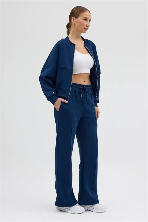 Dipmoda kadın 3 iplik şardonlu cepli premium eşofman takımı DPHS001