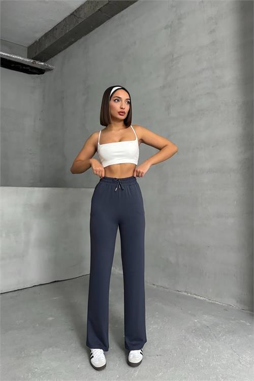 Dipmoda kadın antrasit bol paça eşofman altı DPNBG066