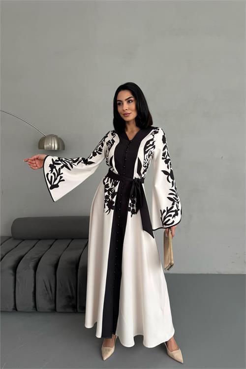 Dipmoda kadın atlas kumaş düğme detaylı elbise DPMS2507