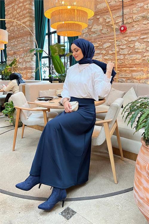 Dipmoda kadın bağlamalı A form tesettür etek RY075