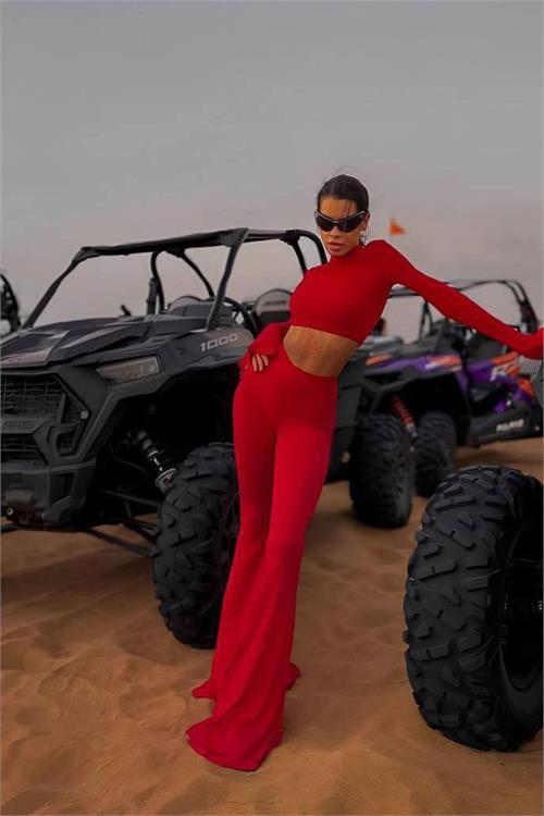 Dipmoda kadın balıkçı crop ispanyol paça pantolon ikili takım DPDF166