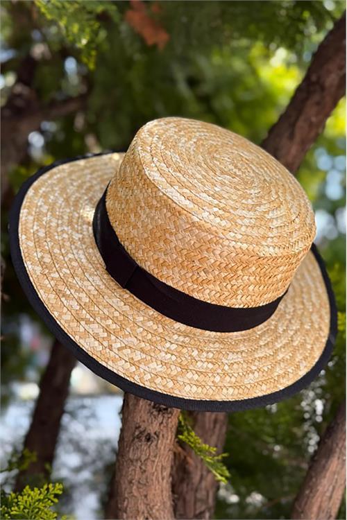 Dipmoda kadın bej hasır şapka DPMHT05