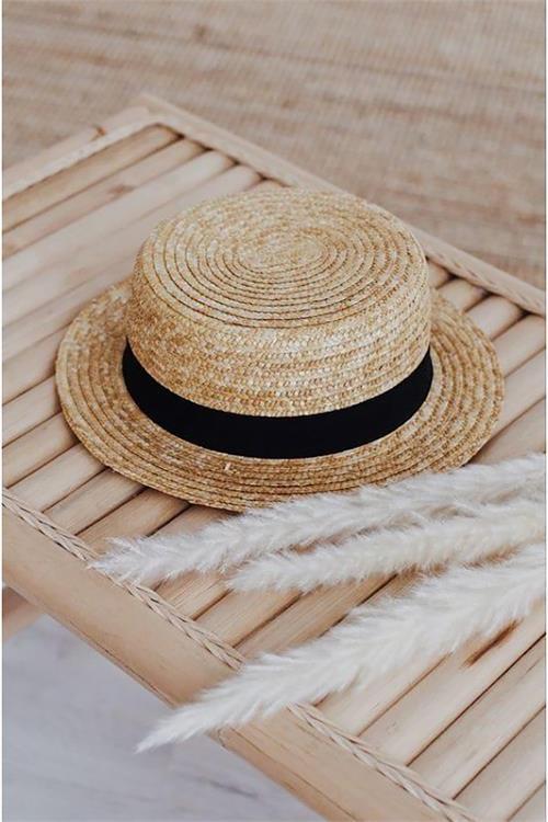 Dipmoda kadın bej hasır şapka DPMHT05