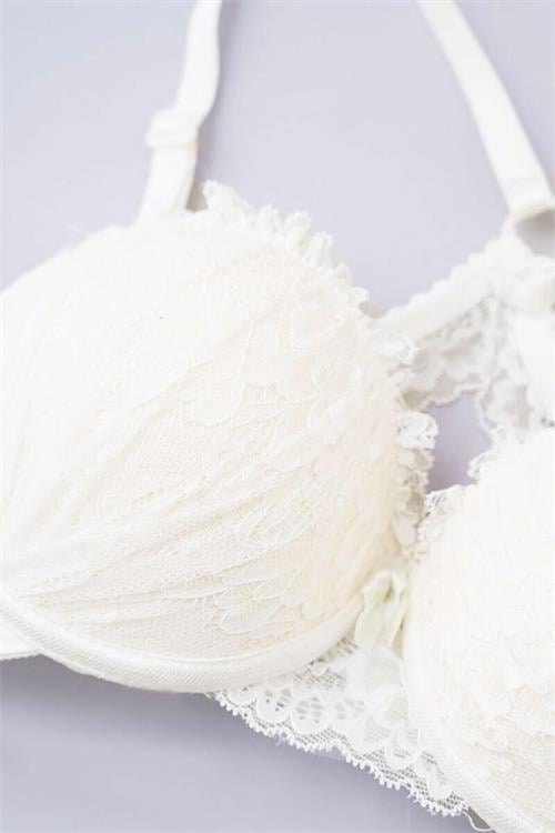Dipmoda kadın beyaz sırtı çapraz dantelli slikon dolgulu sütyen BHR650 