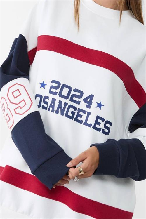 Dipmoda kadın bisiklet yaka Los Angeles sweat DPNBMYLK23