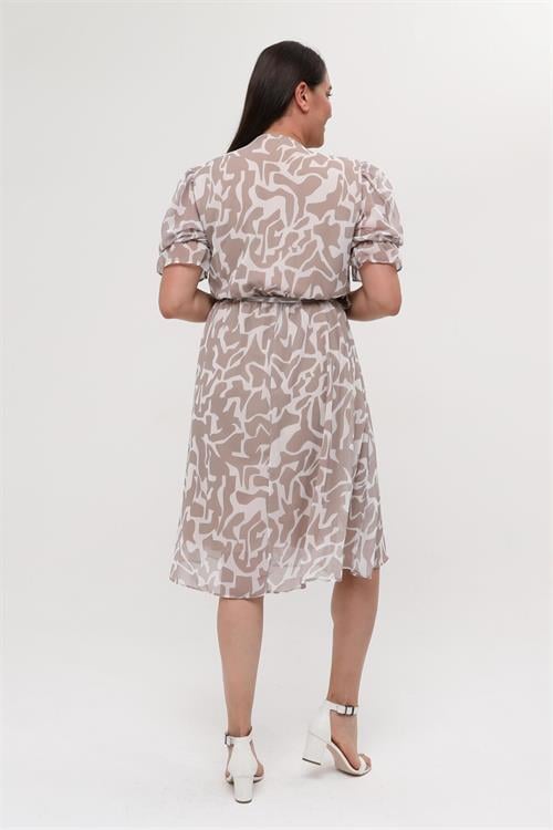 Dipmoda kadın büyük beden kruvaze şifon elbise NM8063 