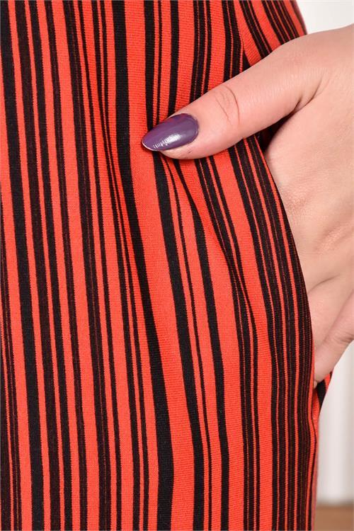 Dipmoda kadın büyük beden nakışlı viskon elbise AYSL92 