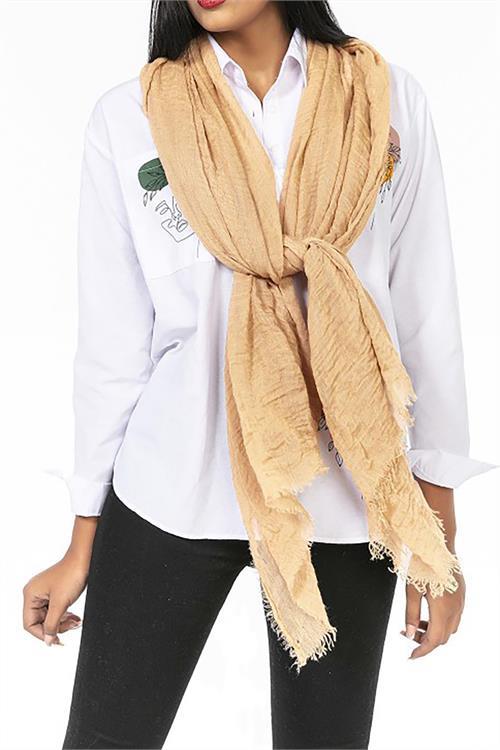 Dipmoda kadın camel müslin kumaş şal pareo DPMHT02