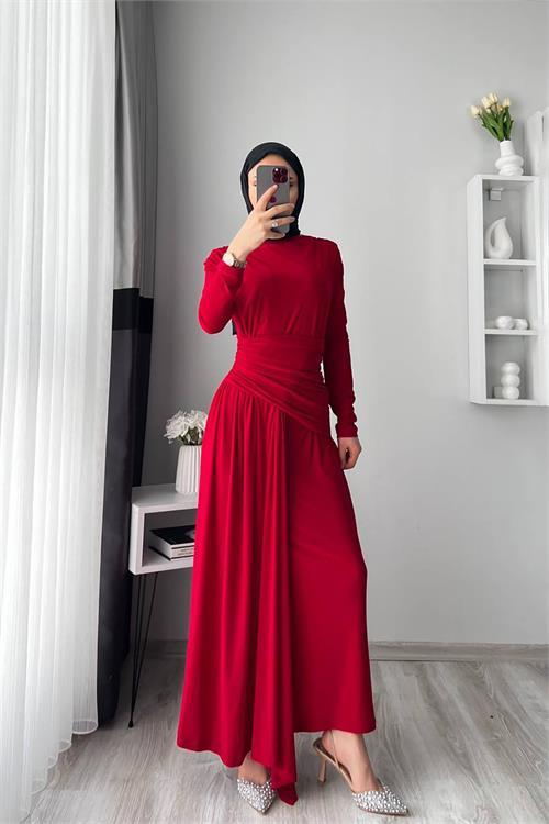 Dipmoda kadın candy kumaş tesettür elbise DPNMS047
