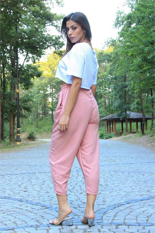 Dipmoda kadın cepli bağlama detaylı ayrobin alvar pantolon DNZ002 