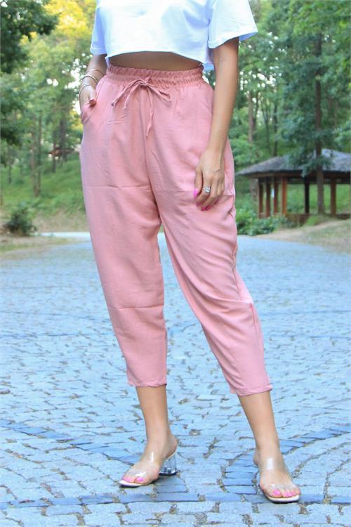 Dipmoda kadın cepli bağlama detaylı ayrobin alvar pantolon DNZ002 