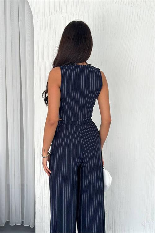 Dipmoda kadın çizgili alt üst ikili takım DPK4224