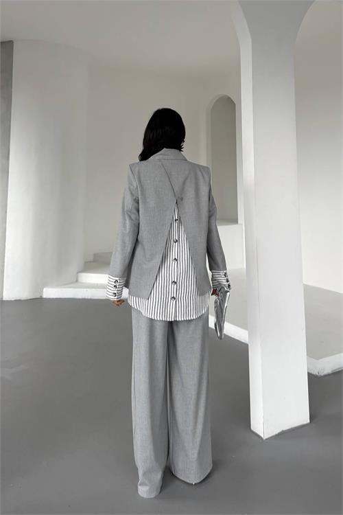 Dipmoda kadın düğme detaylı tasarım alt üst takım DPMYLK29