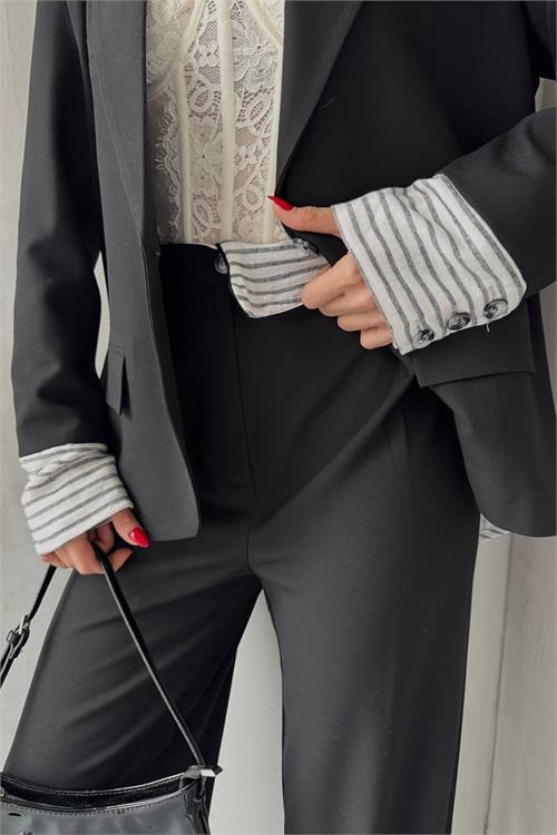 Dipmoda kadın düğme detaylı tasarım alt üst takım DPMYLK29