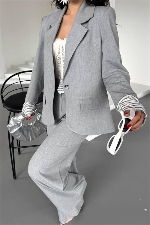 Dipmoda kadın düğme detaylı tasarım alt üst takım DPMYLK29