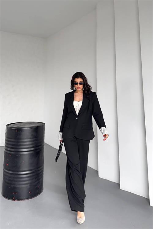 Dipmoda kadın düğme detaylı tasarım alt üst takım DPMYLK29