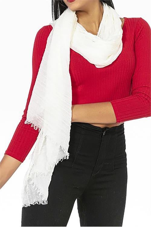 Dipmoda kadın ekru müslin kumaş şal pareo DPMHT02