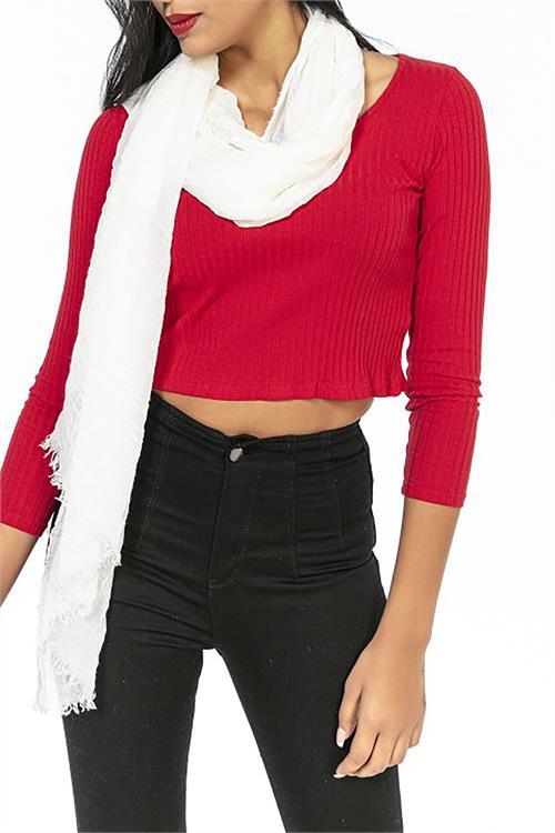 Dipmoda kadın ekru müslin kumaş şal pareo DPMHT02