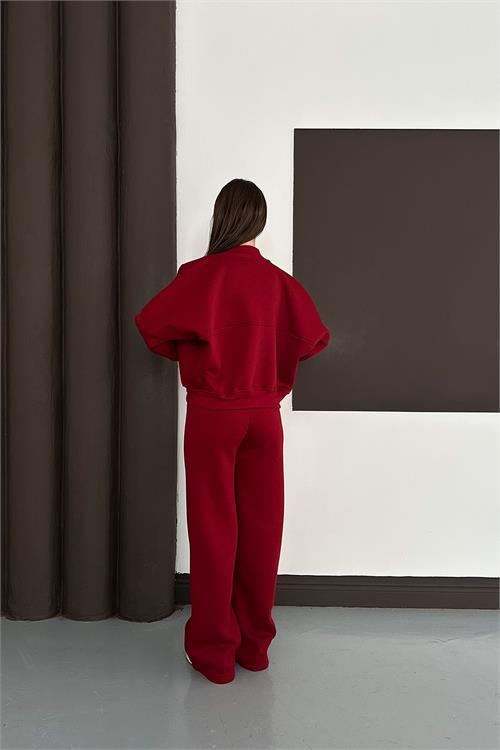 Dipmoda kadın fermuarlı 3 iplik eşofman takımı DPESF01