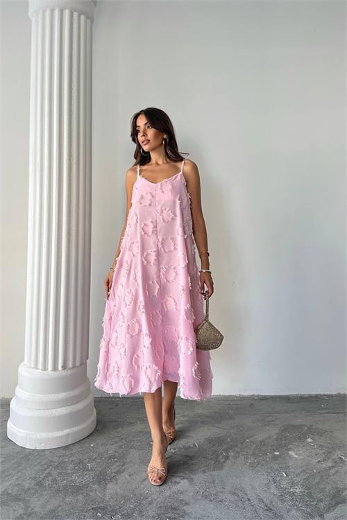 Dipmoda kadın fisto dokulu salaş kesim yazlık elbise DPG098