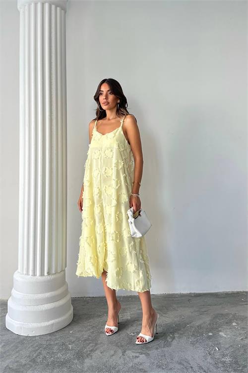 Dipmoda kadın fisto dokulu salaş kesim yazlık elbise DPG098