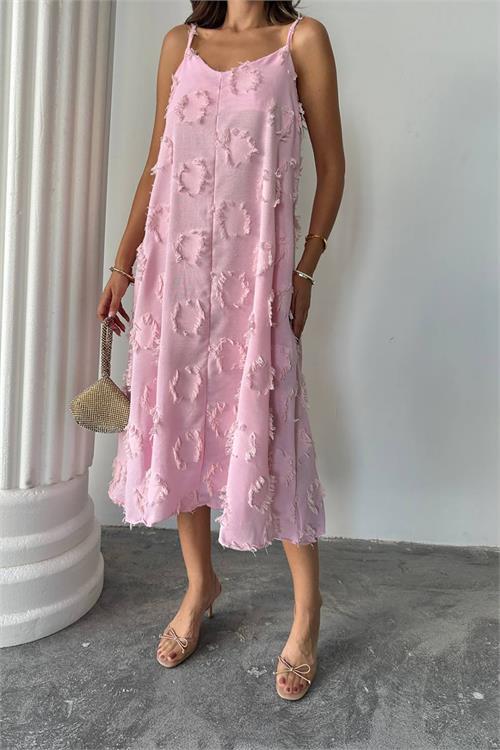 Dipmoda kadın fisto dokulu salaş kesim yazlık elbise DPG098