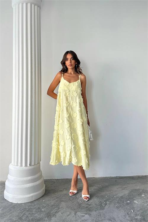 Dipmoda kadın fisto dokulu salaş kesim yazlık elbise DPG098