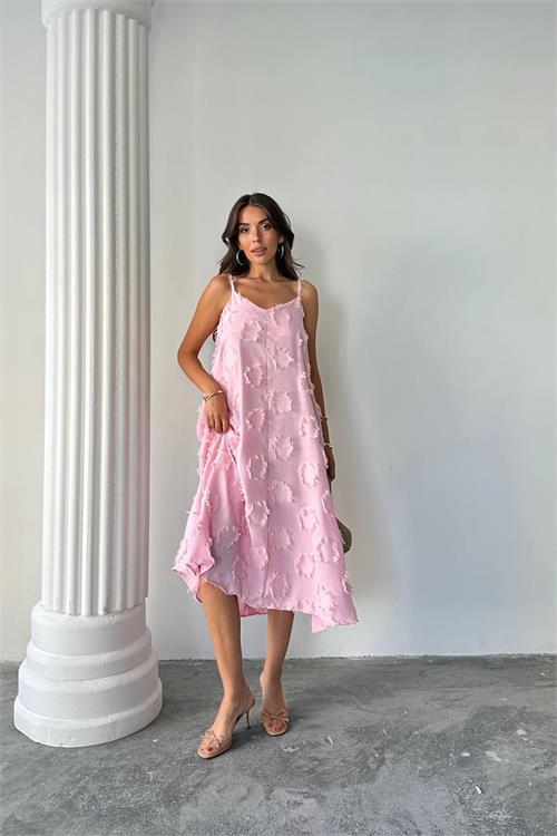 Dipmoda kadın fisto dokulu salaş kesim yazlık elbise DPG098