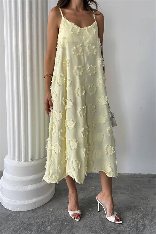 Dipmoda kadın fisto dokulu salaş kesim yazlık elbise DPG098