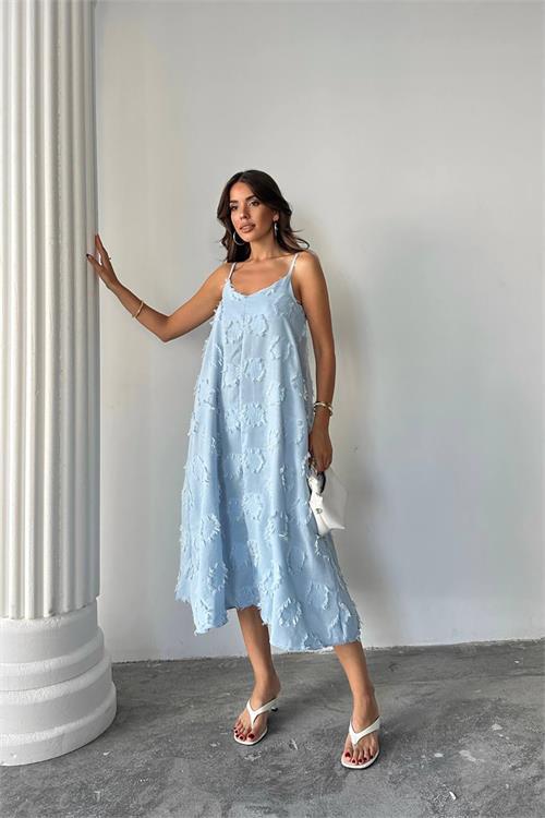 Dipmoda kadın fisto dokulu salaş kesim yazlık elbise DPG098