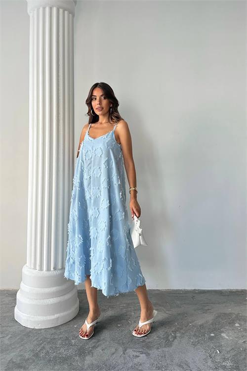 Dipmoda kadın fisto dokulu salaş kesim yazlık elbise DPG098