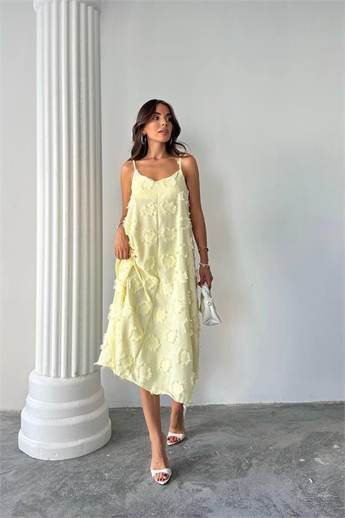 Dipmoda kadın fisto dokulu salaş kesim yazlık elbise DPG098