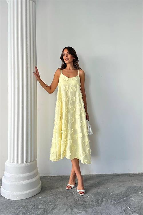 Dipmoda kadın fisto dokulu salaş kesim yazlık elbise DPG098