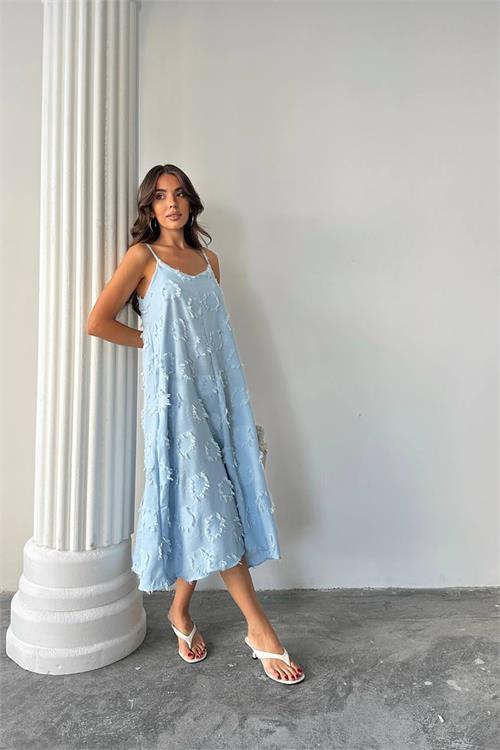 Dipmoda kadın fisto dokulu salaş kesim yazlık elbise DPG098