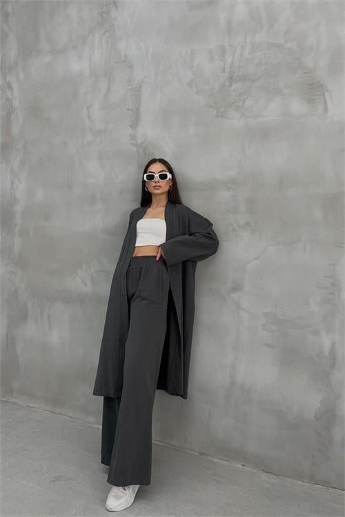 Dipmoda kadın gabardin alt üst ikili takım NBDM8076 
