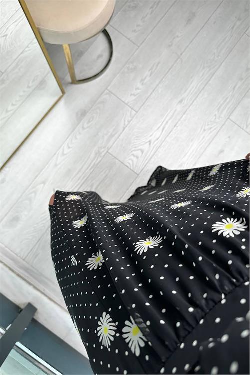 Dipmoda kadın halter yaka astarlı maxi şifon elbise DPMY3242