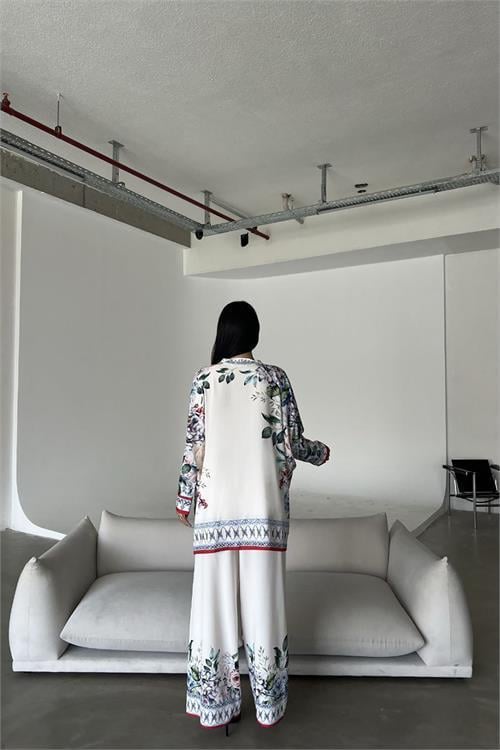 Dipmoda kadın jessica kumaş pantolon gömlek ikili takım DPMS42100