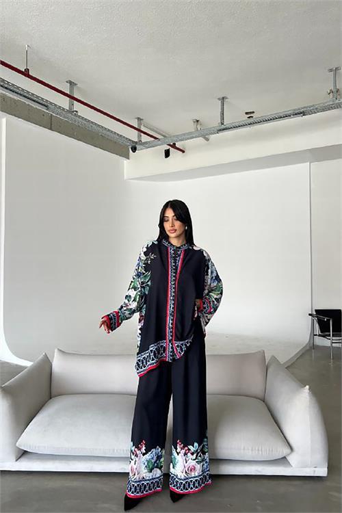 Dipmoda kadın jessica kumaş pantolon gömlek ikili takım DPMS42100