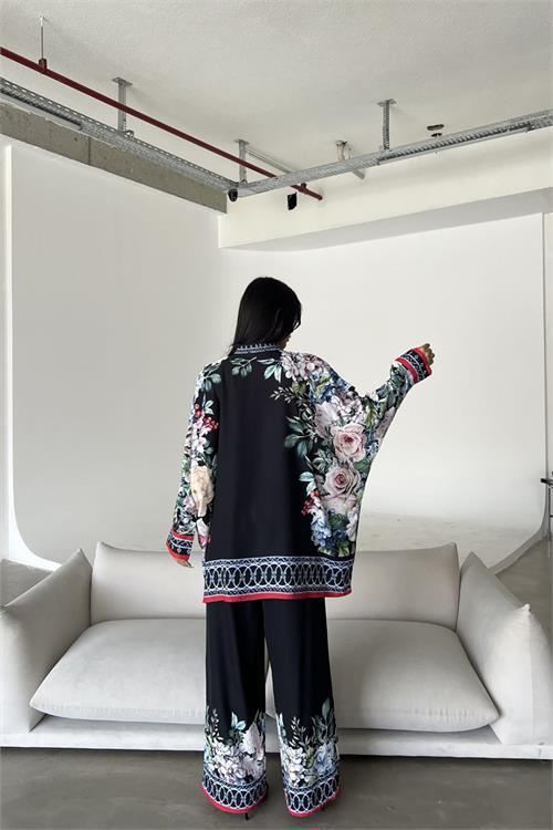 Dipmoda kadın jessica kumaş pantolon gömlek ikili takım DPMS42100